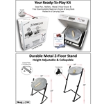 Panyard Jumbie Jam & T'ing W1158 Jumbie Jam Steel Drum Kit- Metal Z-Floor Stand, Silver