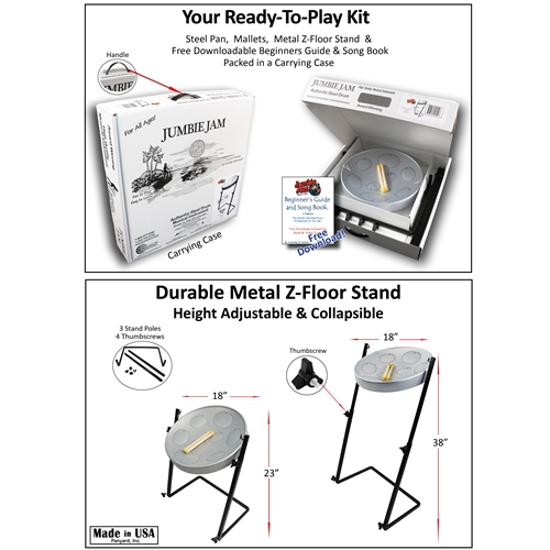 Jumbie Jam G-Major Steel Pan Kit Z Style Stand